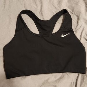 Nike Women's Black Sports Bra‎ with White Logo